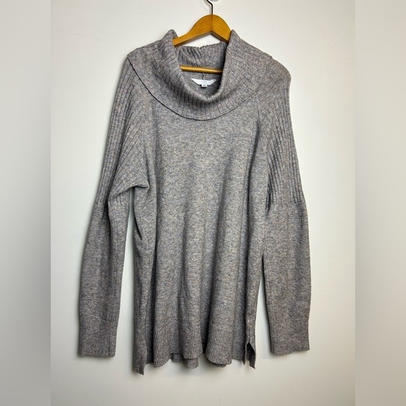 Time and Tru Sweater Women XXL Turtleneck Wool Blend Gray Confetti Soft comfy - Picture 1 of 13